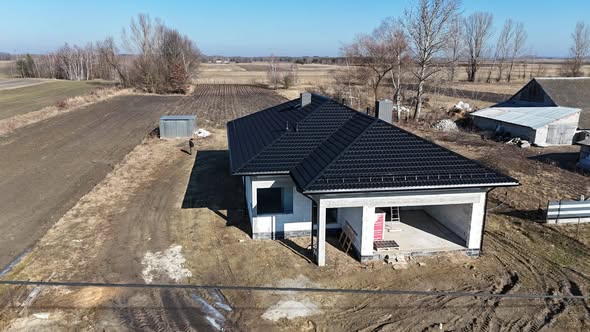 Gotowy dach PIO-DACHY pokazany z lotu drona